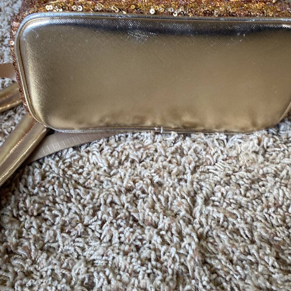 Gold Sequin Loungefly Mini Backpack - image 5